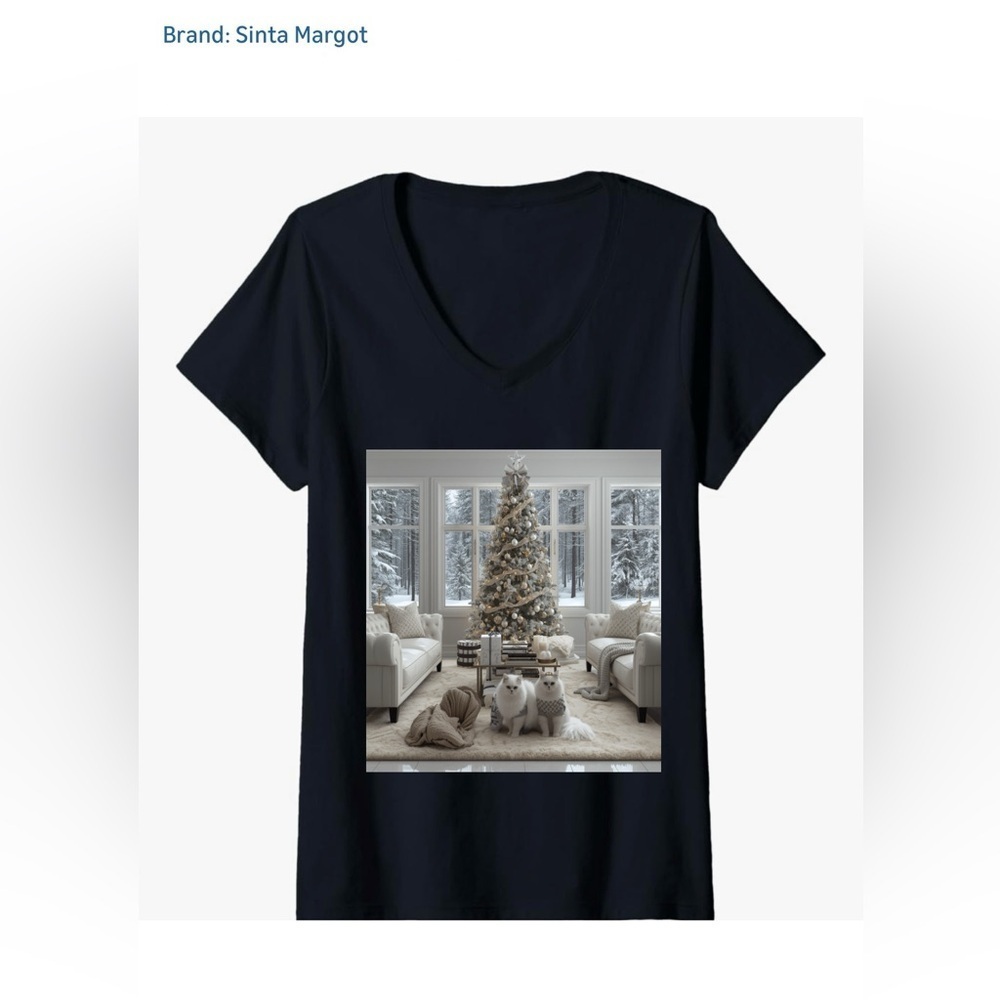HANDCRAFTED digital art print Luxurious Silver and Gold Holiday Tree wall decor - Picture 5 of 15